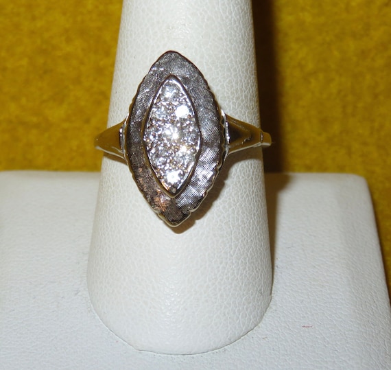 Vintage 1930's Art Deco Diamond 14 Karat White Go… - image 1