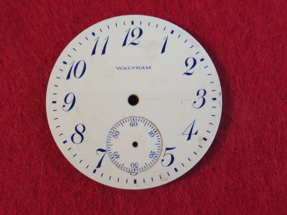 Original Pocket Watch Face Replacement Waltham Bl… - image 1