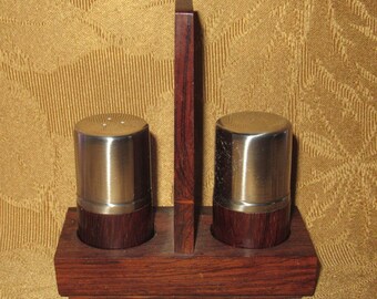 Mid Century Danish Rosewood Salt and Pepper Shaker Set - Etsy