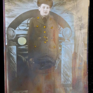 Hand Tinted World War II Era 1940's American US Army Soldier GI Studio Photo Free Shipping image 3