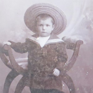 Original 1890's Little Boy Is Momma's Devil CDV Photograph - Must I Wear This Hat - Free Shipping
