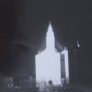 Vintage 1940&#39;s Michigan Avenue Chicago Wrigley Building At Night Street Scene Snapshot Photograph - Free Shipping
