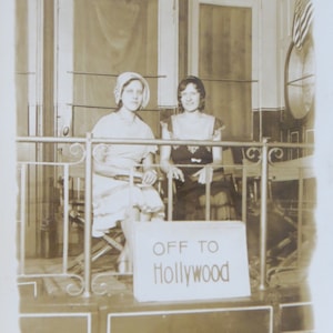 Original 1930&#39;s Pretty Ladies Hollywood Bound RPPC Real Photo Postcard