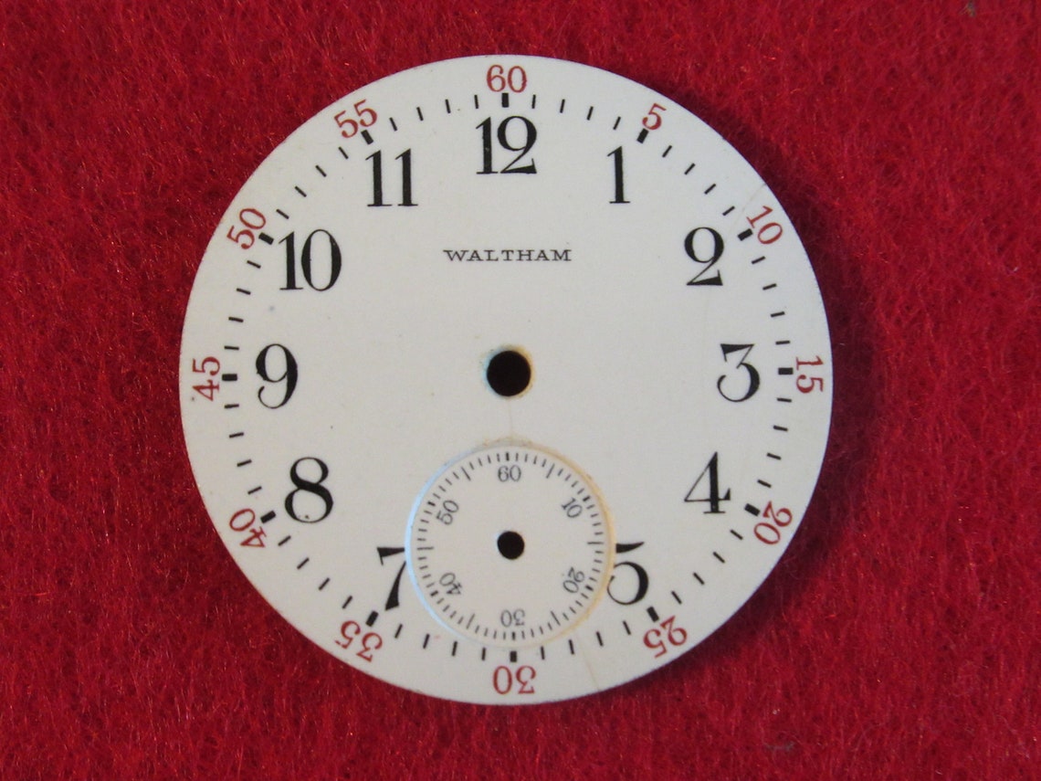 Original Pocket Watch Face Replacement Waltham 28mm Steam Punk Etsy