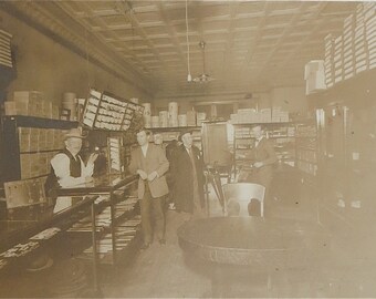 Vintage 1910s Hat Store Sepia Photograph (10x8)
