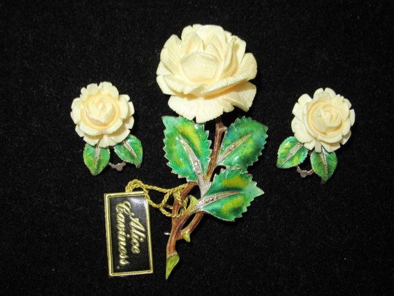 Original 1950's Signed Alice Caviness Floral Rose… - image 1