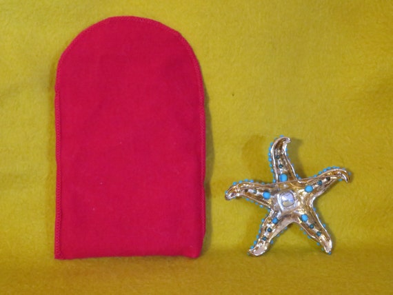 KJL Kenneth Jay Lane Blue Turquoise Starfish Broo… - image 3