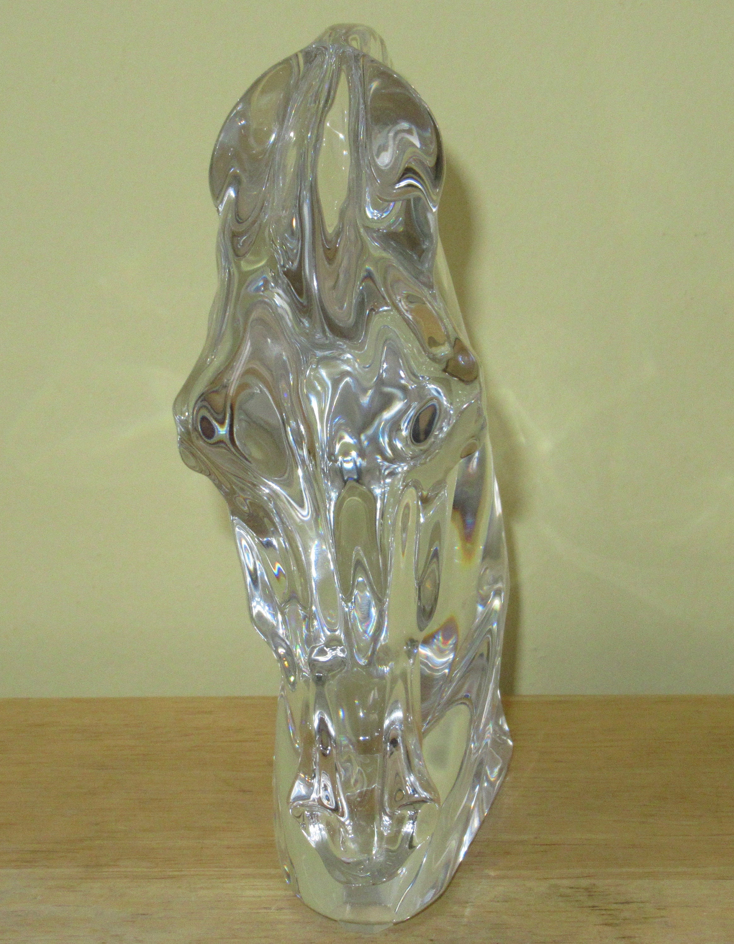 Original Baccarat Crystal Horse Head Signed Tauni De Lesseps Art