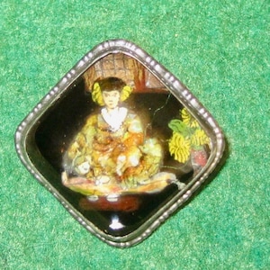 1920s Oriental Sterling Silver Brooch - Made in England