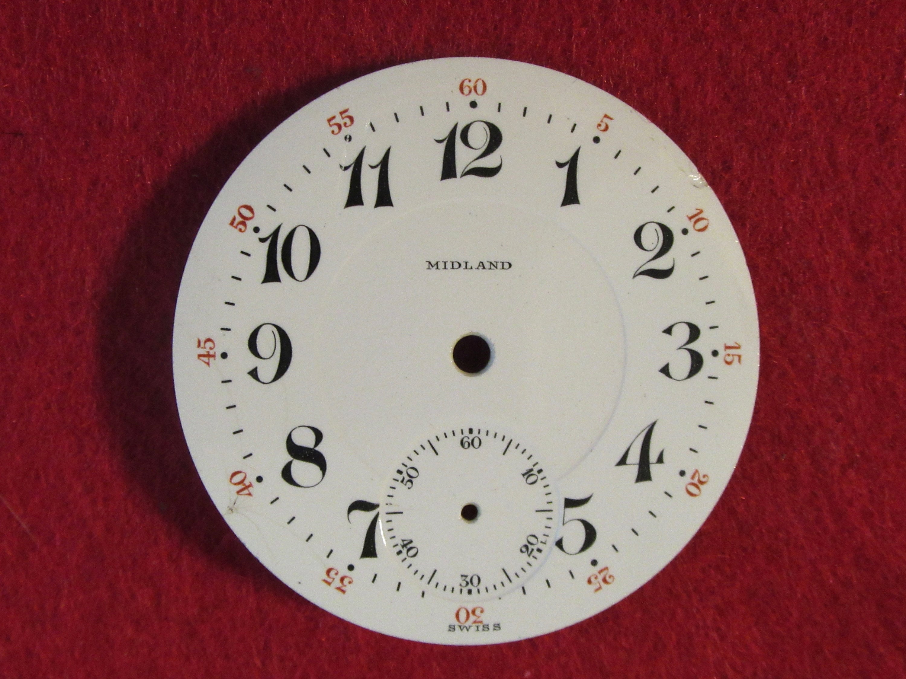 Original Pocket Watch Face Replacement Midland 43mm Steam Punk Etsy