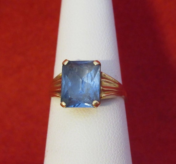 Original 1960's Swedish 18 Kt Yellow Gold Blue To… - image 2