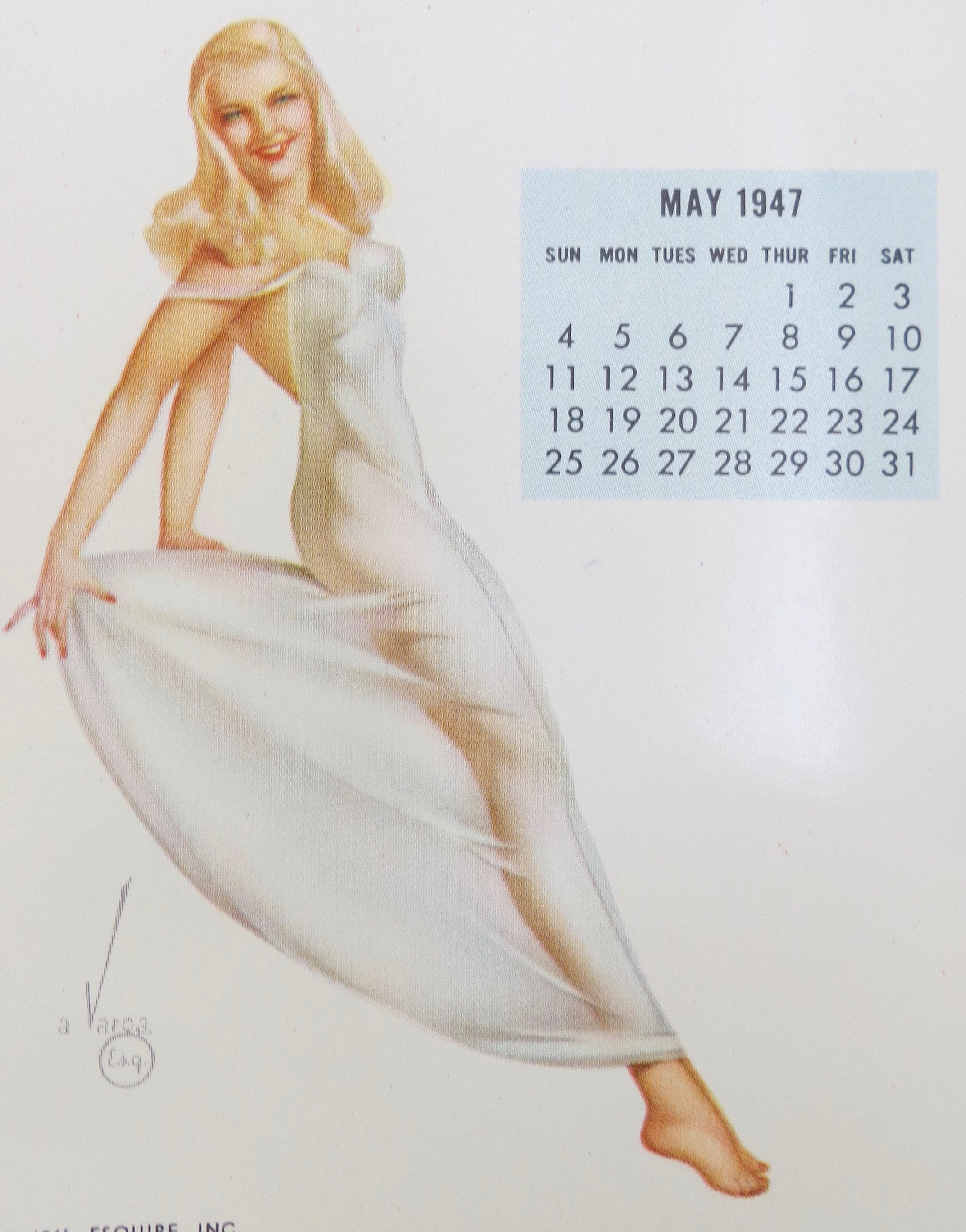 May 1947 Alberto Vargas Esquire Pin up Girl Mini Calendar Page Free Shipping - Etsy may-1947-alberto-vargas-esquire-pin-up-girl-mini-calendar-page-free-shipping-etsy
