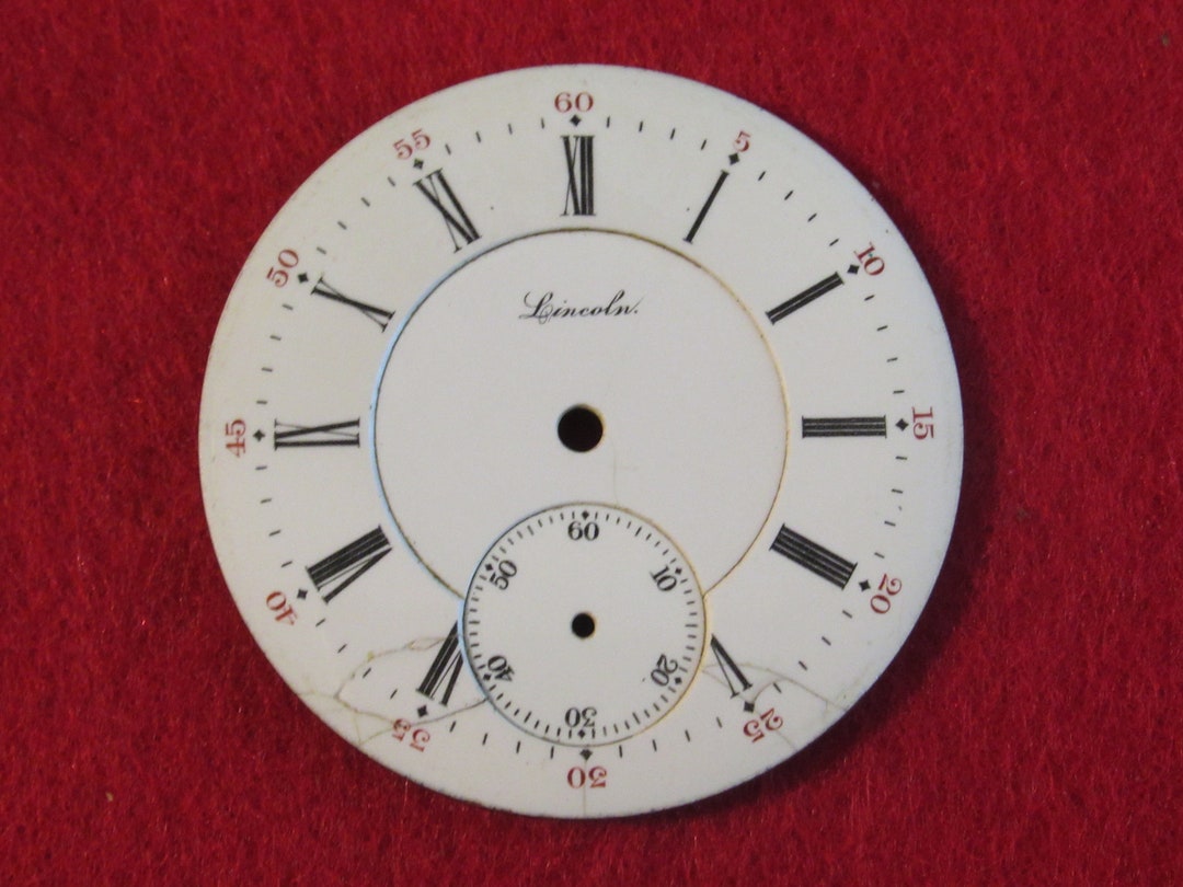 Original Pocket Watch Face Replacement Lincoln 43mm Steam Punk Face
