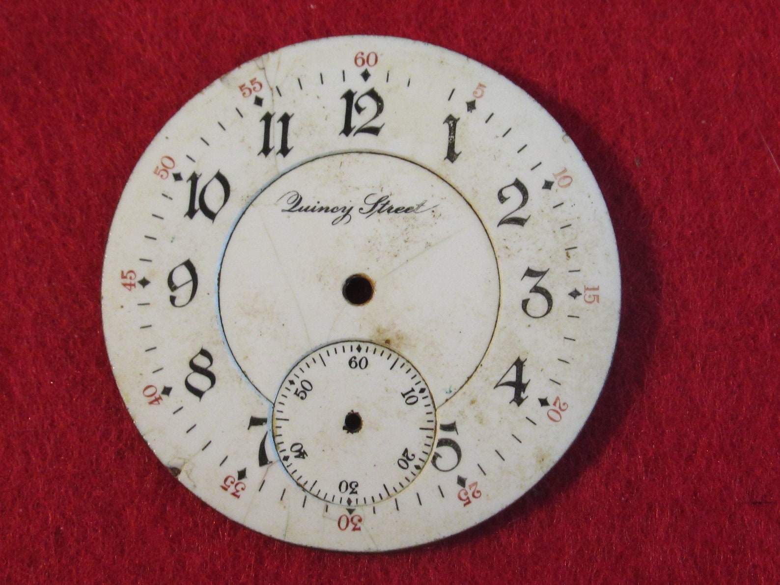 Original Pocket Watch Face Replacement Quincy Street 42mm Etsy