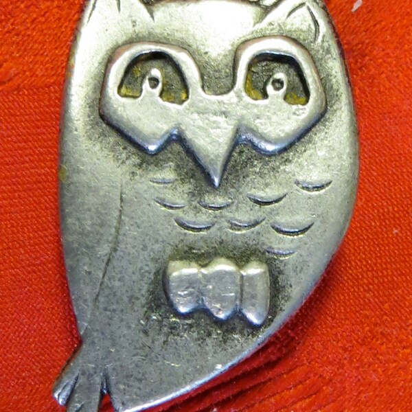 Mid Century Modern Metzke Owl Pewter Brooch/Pin