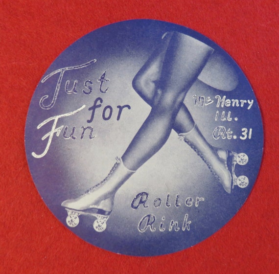 Lot of seven vintage roller skate rink decals, USA ~1950s Lot of seven vintage roller skate rink decals, USA ~1950s