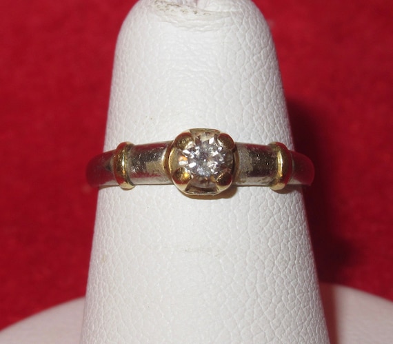 Vintage 1960's Ladies Platinum Diamond Engagement… - image 1