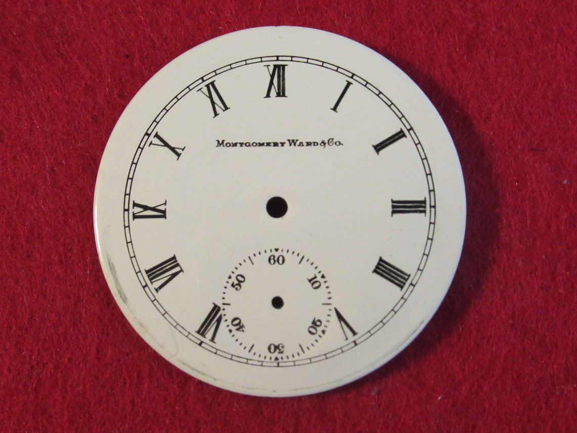 Original Pocket Watch Face Replacement Montgomery Ward Company Etsy
