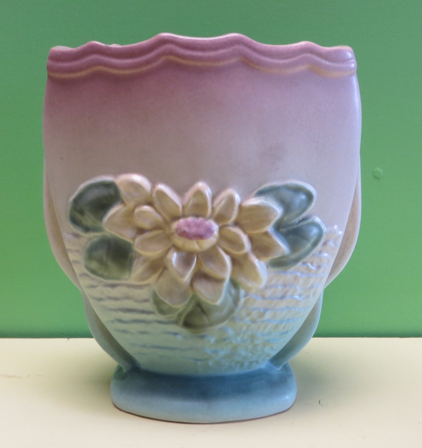 Hull Pottery Pink & Yellow Art Pottery Waterlily Vase L6 6 | Etsy