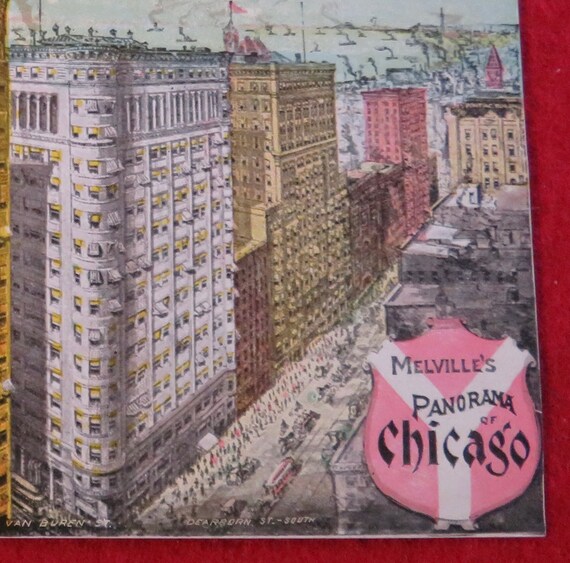 Rare Official 1903 Chicago Centennial Souvenir Panoramic Mail Card  