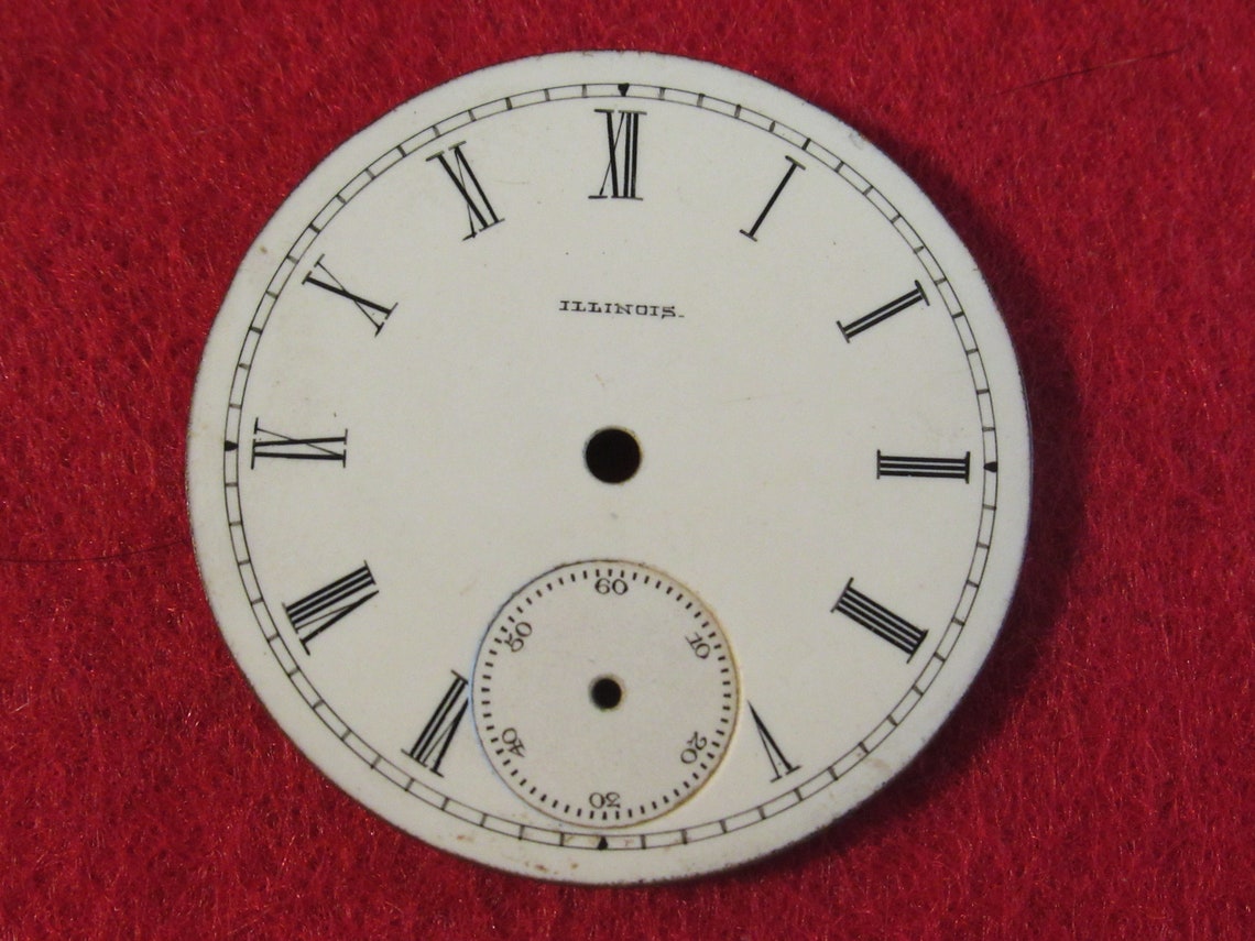 Original Pocket Watch Face Replacement Illinois 32mm Steam Etsy