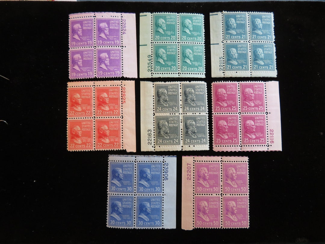 1938 United States Scott # 803 - 831 Mint Never Hinged Plate Block