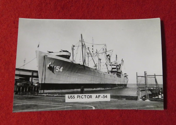 【23】米国海軍 USS PICTOR AF-54 給糧艦ピクター 木製プラーク Korean War USS Pictor AF - 54 Alstede Class Stores Ship - Etsy