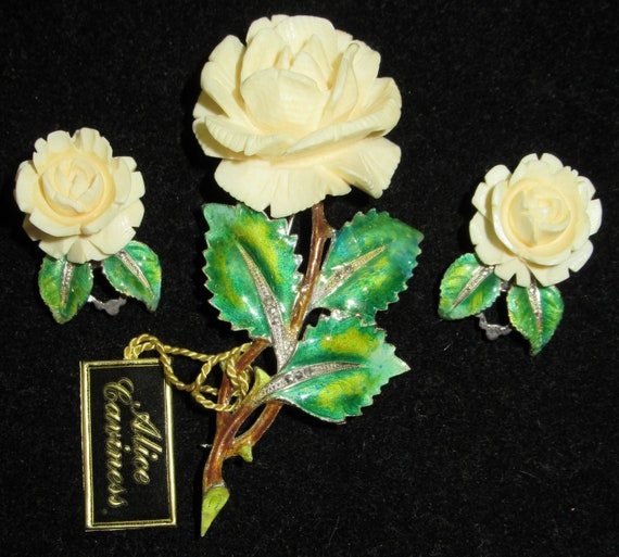 Original 1950's Signed Alice Caviness Floral Rose… - image 7