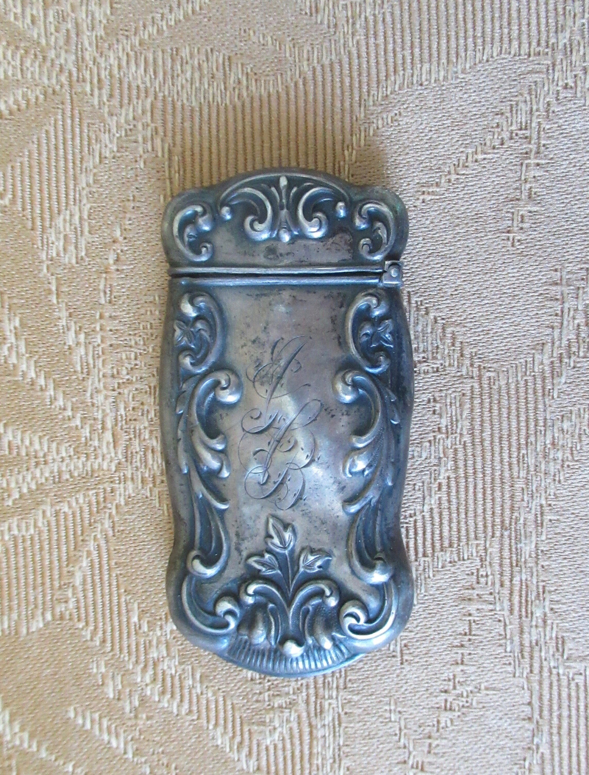 Antique 1890's Art Nouveau Sterling Silver Match Safe - Monogramed J ...