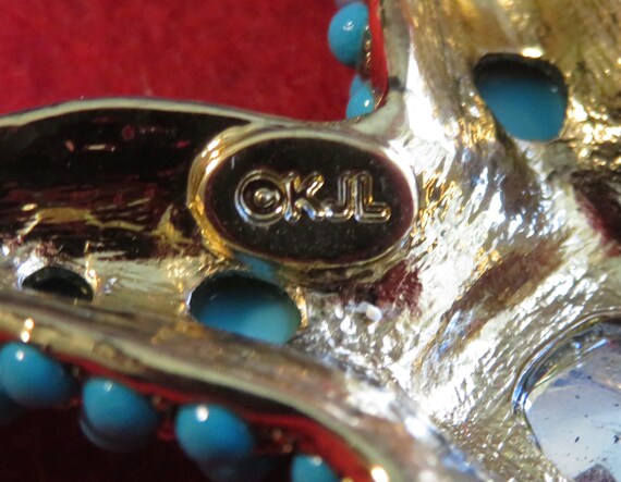 KJL Kenneth Jay Lane Blue Turquoise Starfish Broo… - image 9