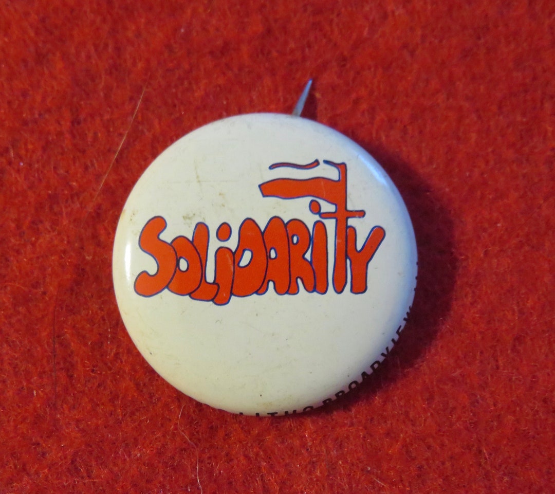 Solidarnosc Pin Vintage 1980's Polish Solidarity Pin Back Button - Etsy