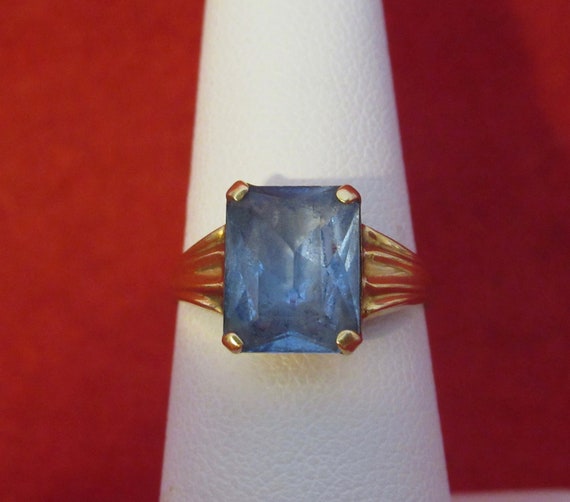 Original 1960's Swedish 18 Kt Yellow Gold Blue To… - image 5