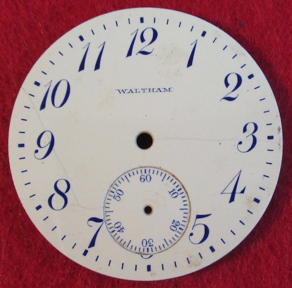 Original Pocket Watch Face Replacement Waltham Bl… - image 2