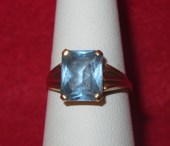 Original 1960's Swedish 18 Kt Yellow Gold Blue To… - image 1