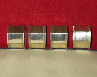 Original 1900's William Hutton & Sons Sheffield England Sterling Silver Napkin Rings - Set Of 4