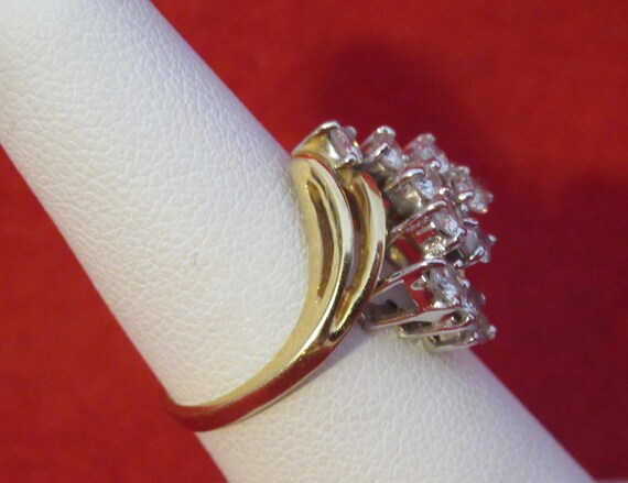 Vintage 1970's Ladies 14 kt Diamond Cocktail Ring… - image 5