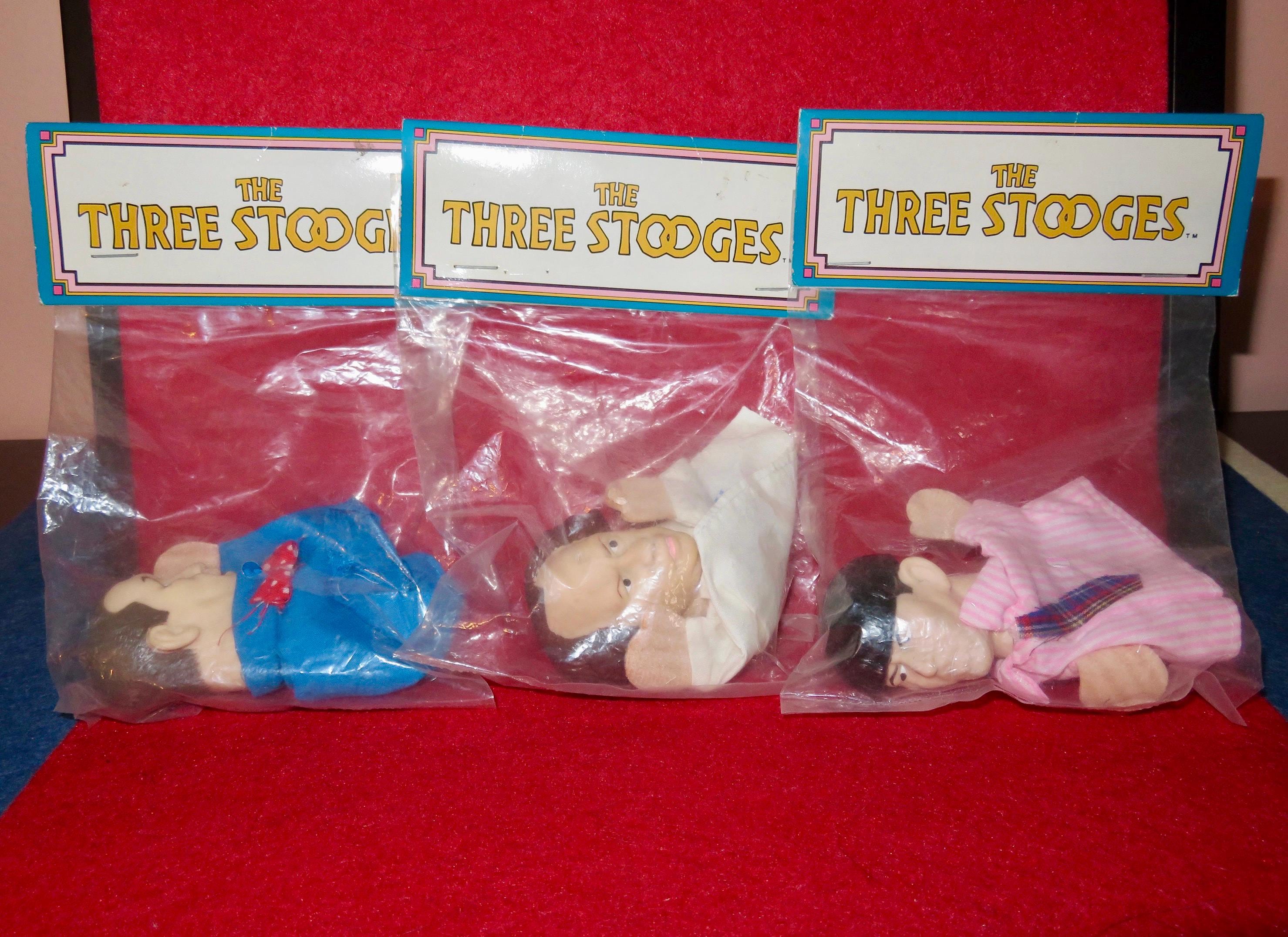 Vintage 1991 Three Stooges Finger Puppets Set of 3 - Larry, Moe