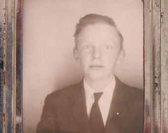 1940's Handsome Young Lad Photomatic Photo - Free Shipping