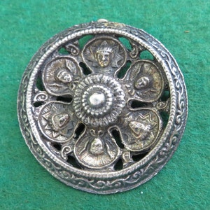 Mid Century Astri Holthe Norway Silver Floral Brooch Pendant