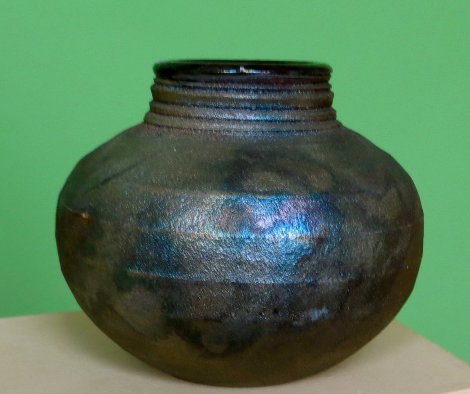 Original Signed Hand Thrown Colorful Metallic Glaze Pottery Vase - Etsy