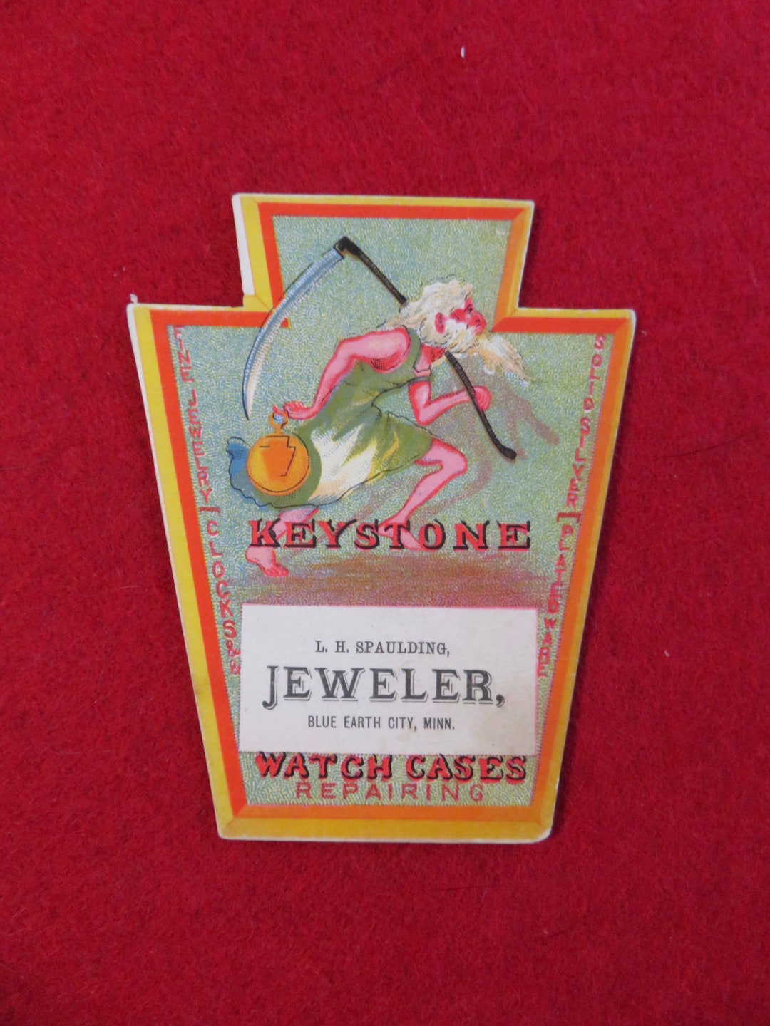 1880's Keystone Watch Case Company Victorian Trade Card Etsy
