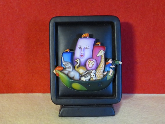 Sergio Bustamante Noah's Ark Sterling Silver Brooch Pendant