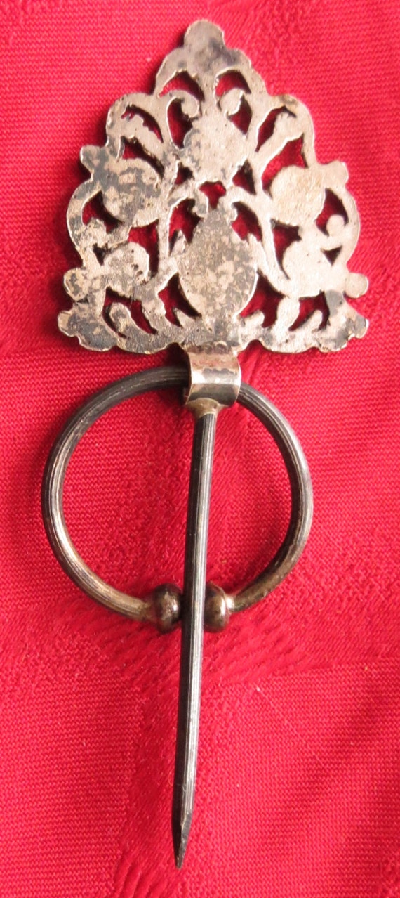 Antique Victorian Era Sterling Floral Hat Pin - F… - image 3