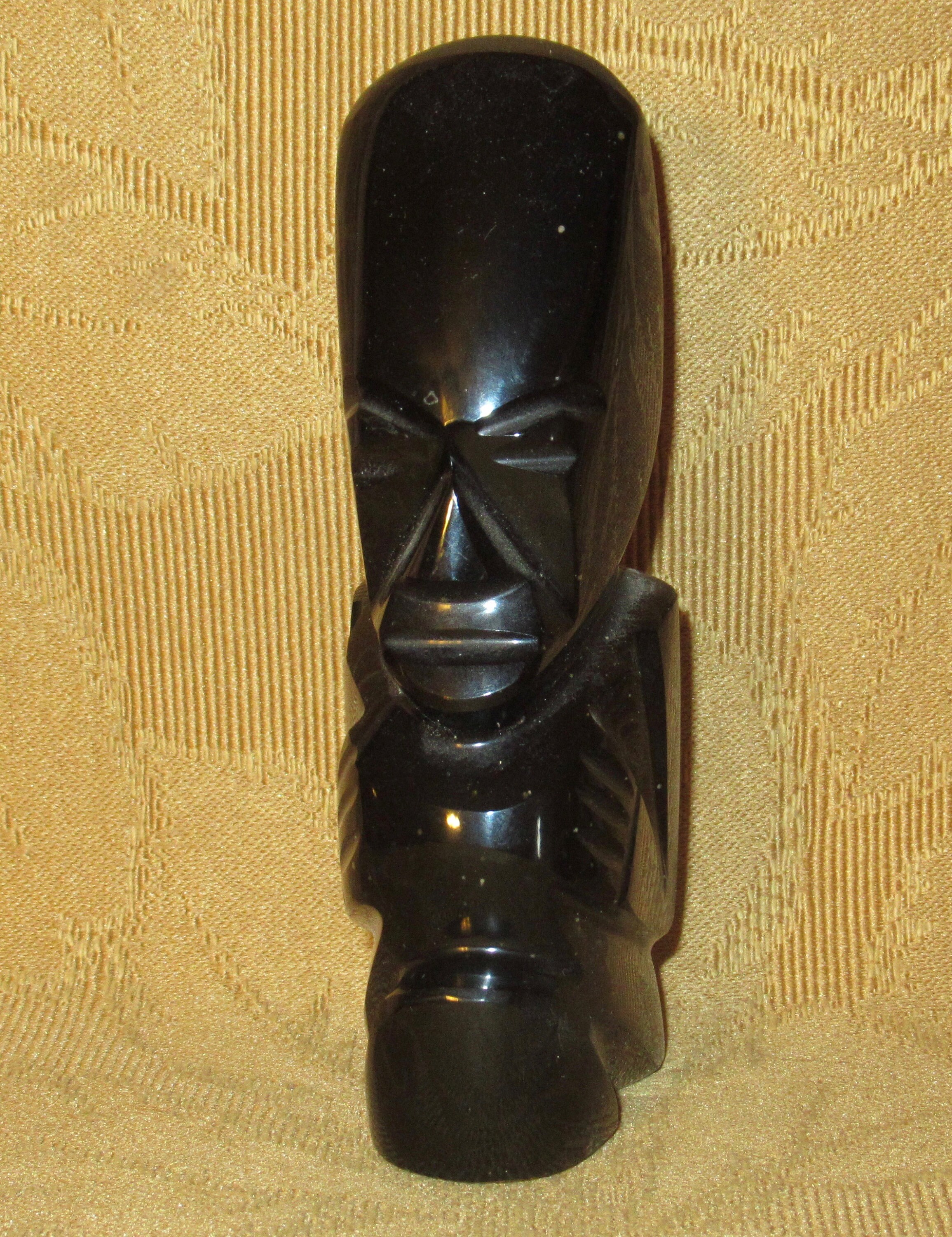 Vintage Black Obsidian Volcanic Glass Carved Mayan Aztec - Etsy