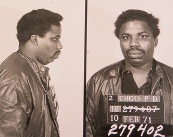 Original 1971 Chicago Police Black African American Mugshot Photograph - Free Shipping