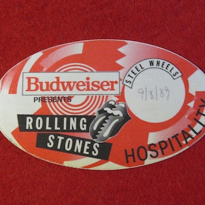Original 1989 Rolling Stones Steel Wheels Hospitality Sticker