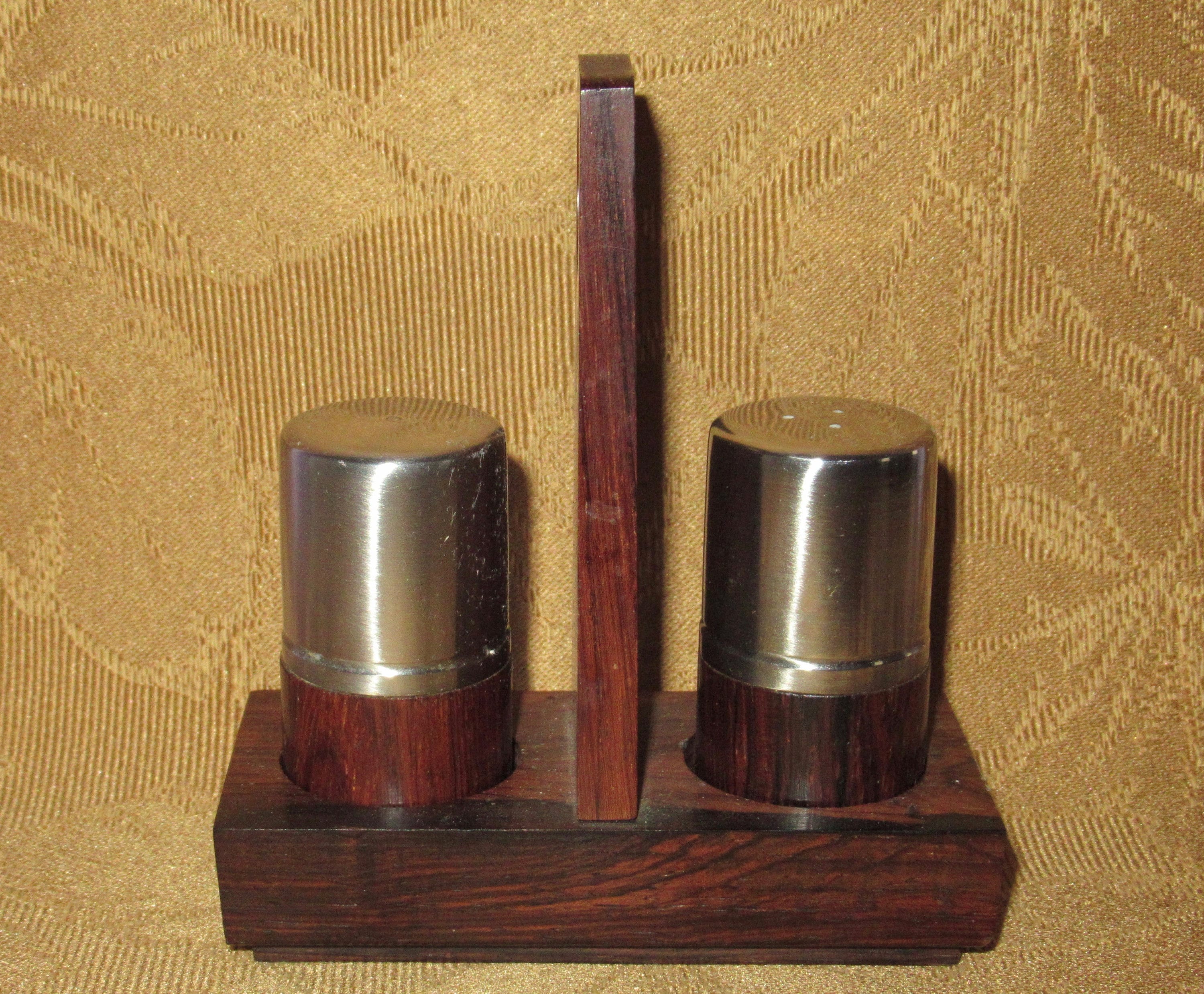 Mid Century Danish Rosewood Salt and Pepper Shaker Set - Etsy