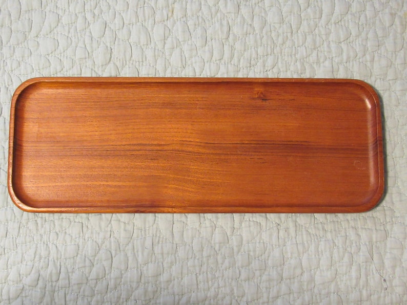 Mid Century 1950/'s Teak Johnny Mattsson For Upsala Slojd Wood Serving Tray Made In Sweden
