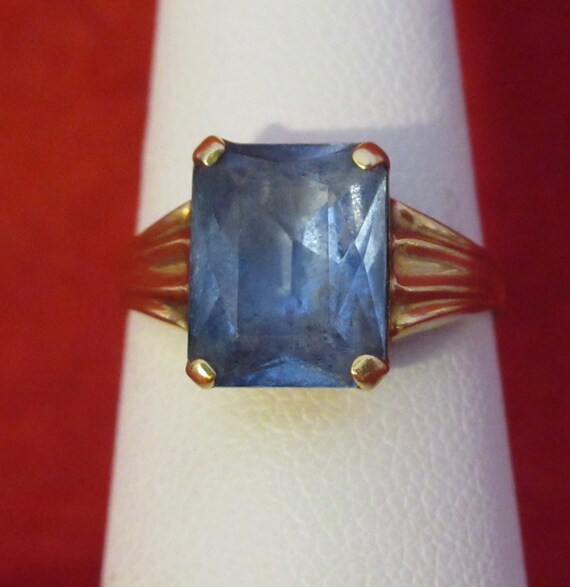 Original 1960's Swedish 18 Kt Yellow Gold Blue To… - image 8