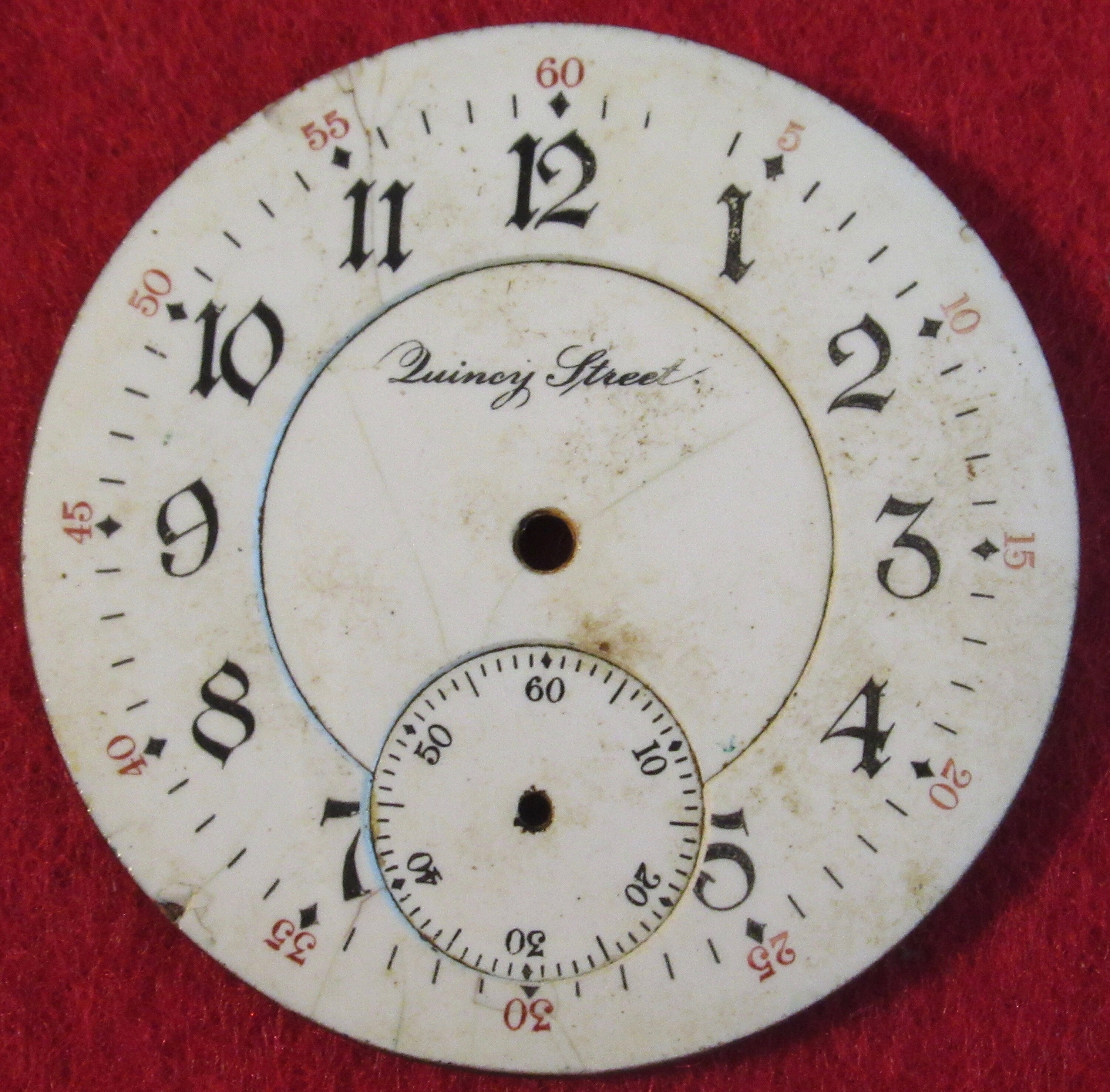 Original Pocket Watch Face Replacement Quincy Street 42mm Etsy